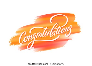 Congratulations. Greeting Card. Vector Lettering.