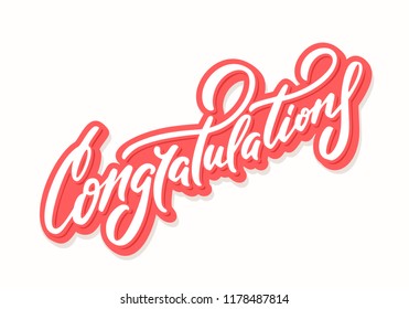 Congratulations. Greeting card. Vector lettering.