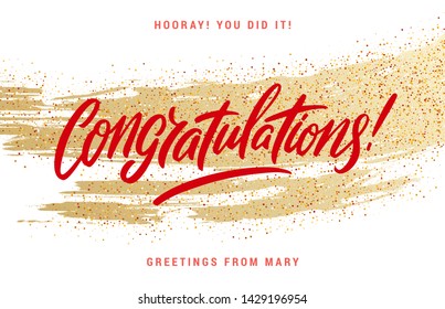 Congratulations. Greeting card. Vector lettering.