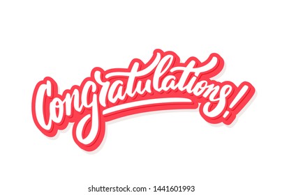 Congratulations. Greeting card. Vector lettering.