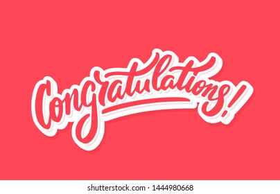 Congratulations. Greeting card. Vector lettering.