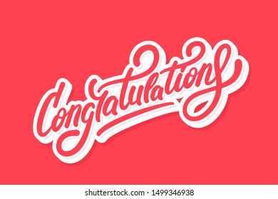 Congratulations. Greeting card. Vector lettering.