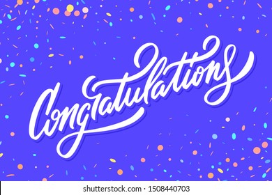 Congratulations. Greeting card. Vector lettering.