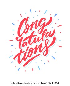 Congratulations. Greeting card. Vector lettering.