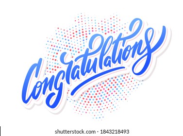 Congratulations. Greeting card. Vector lettering.