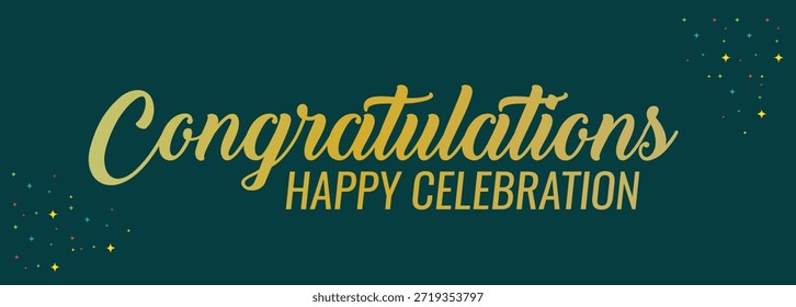 Enhorabuena. Tarjeta de felicitación. Letras de Vector.