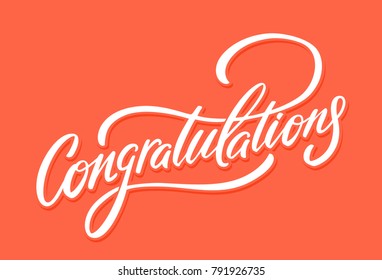 Congratulations. Greeting card. Vector lettering.