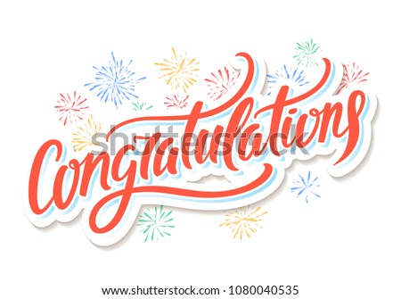 Congratulations. Greeting card. Vector lettering.