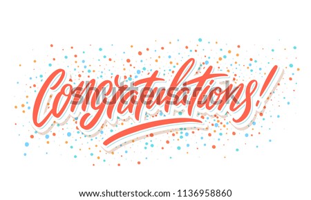 Congratulations. Greeting card. Vector lettering.