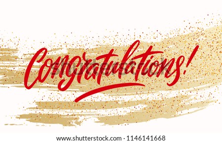 Congratulations. Greeting card. Vector lettering.