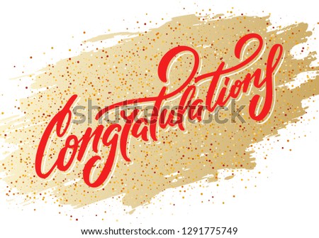 Congratulations. Greeting card. Vector lettering.