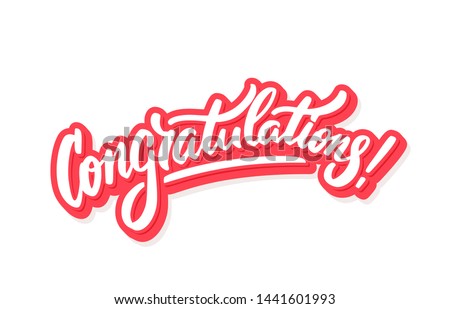 Congratulations. Greeting card. Vector lettering.