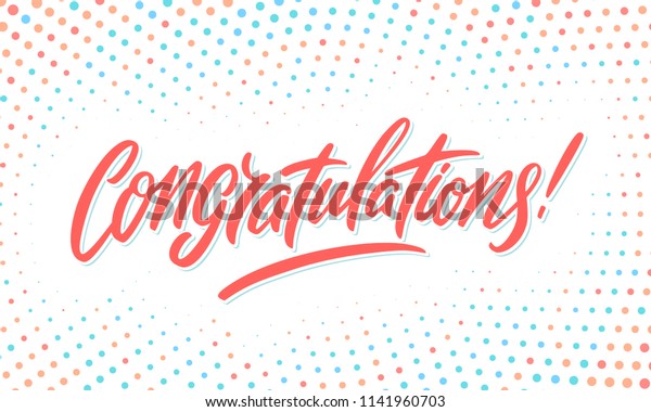 Congratulations Greeting Card Vector Lettering Stock Vector (Royalty ...