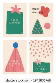 Congratulations greeting cards colorful vector set