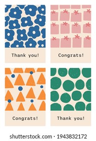 Congratulations greeting cards vector set