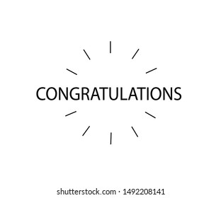 Congratulations! Greeting for congratulations. Initial Letter Congratulations Illustration for greeting