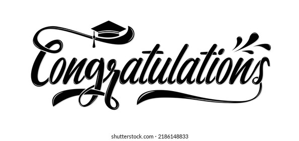 Congratulations Greeting Sign Congrats Graduate Handwritten Stock ...