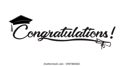 Congratulations Greeting Sign Congrats Graduated Handwritten Stock ...