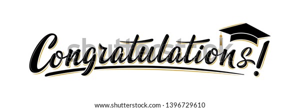 Congratulations Greeting Sign Graduation Party University Stock Vector ...