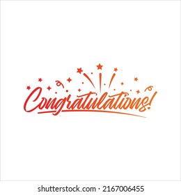 Congratulations greeting vector. Modern handwritten congratulations. Congratulations text