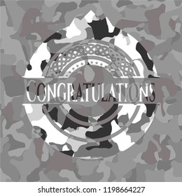 Congratulations grey camo emblem