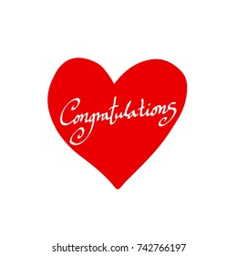 Congratulations / Hand drawn alphabet / vector - calligraphy