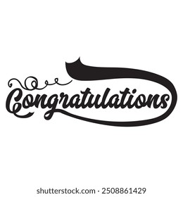 Congratulations hand drawn typography. Congratulations calligraphy text.