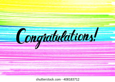 Congratulations. Hand lettering.