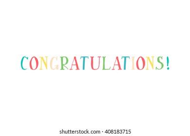 Congratulations. Hand lettering.