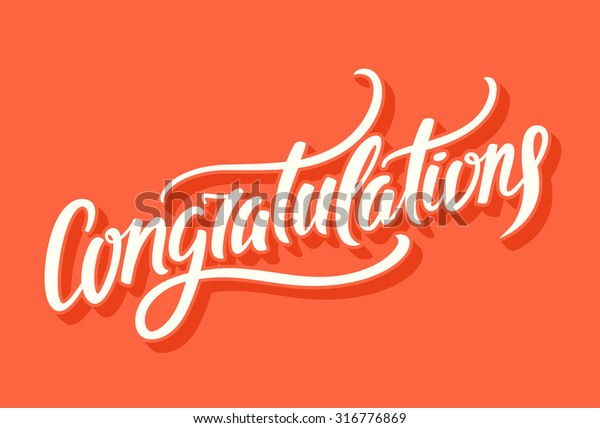 Congratulations Hand Lettering Stock Vector (Royalty Free) 316776869