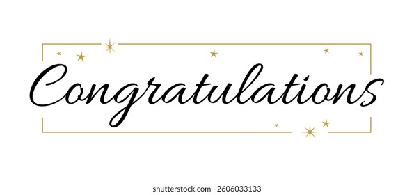 Congratulations hand lettering banner with frame