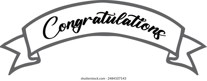 Congratulations Hand lettering Calligraphic greeting inscription. Vector handwritten typography