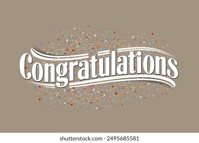 Congratulations Hand lettering Calligraphy greeting inscription. Vector handwritten typography. Hand drawn style congrats message.