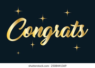 Congratulations Hand lettering Calligraphy greeting inscription. Vector handwritten typography. Hand drawn style congrats message.