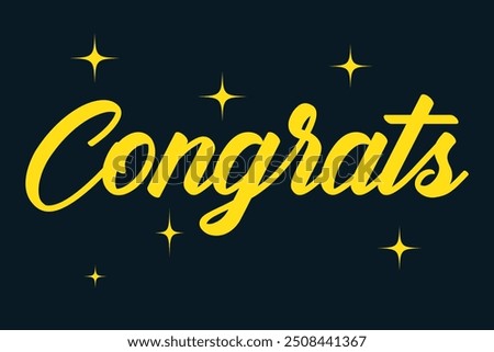 Congratulations Hand lettering Calligraphy greeting inscription. Vector handwritten typography. Hand drawn style congrats message.