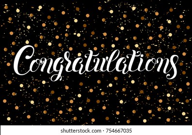 Congratulations hand lettering. Handmade calligraphy vector illustration. Perfect for greeting card, text banner, invitation
