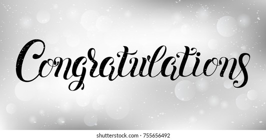 Congratulations hand lettering. Handmade calligraphy vector illustration. Perfect for greeting card, text banner, invitation
