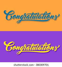 CONGRATULATIONS Hand lettering. Handmade vector calligraphy