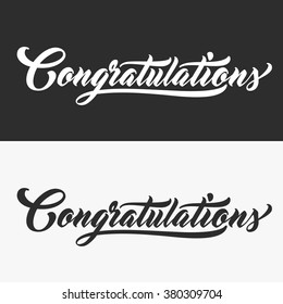 CONGRATULATIONS Hand lettering. Handmade vector calligraphy