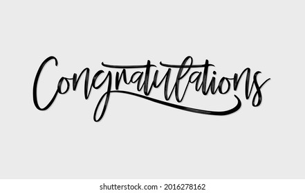 Congratulations. Hand lettering illustration. Calligraphic greeting inscription. Vector handwritten typography.