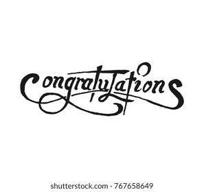 Congratulations hand lettering logotype