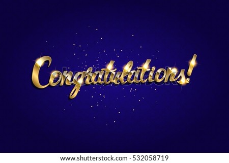 Congratulations. Hand lettering. Modern brush calligraphy Vector illustration
