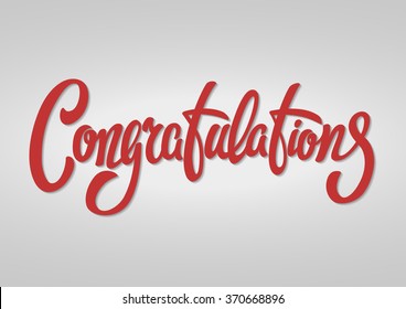 Congratulations Hand Lettering Text