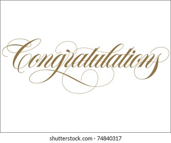 Congratulations Hand Lettering Vector