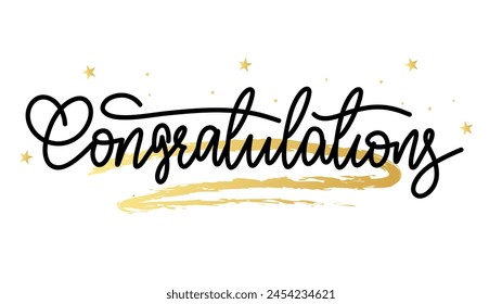 Congratulations hand written calligraphy  , Template for graduation design ,Vector illustration EPS 10