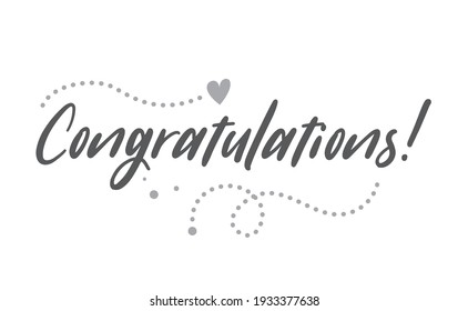 Congratulations hand written lettering calligraphic text. Congrats greeting message.