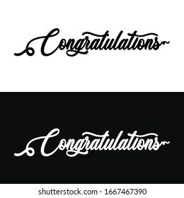 Congratulations hand written lettering for card, greeting card, invitation, poster and print. Modern brush calligraphy. Isolated on background. Vector illustration.