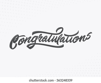 Congratulations Handlettering vector illustration for holiday or another event