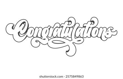 congratulations handwriting logo design concept
