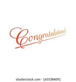 congratulations. handwriting and underlined congratulations concept